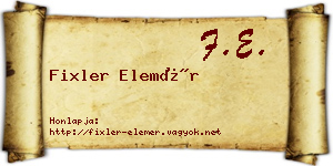 Fixler Elemér névjegykártya